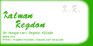 kalman regdon business card