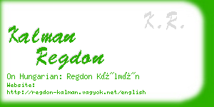 kalman regdon business card